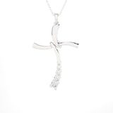 1/10 ctw Round Lab Grown Diamond Cross Pendant