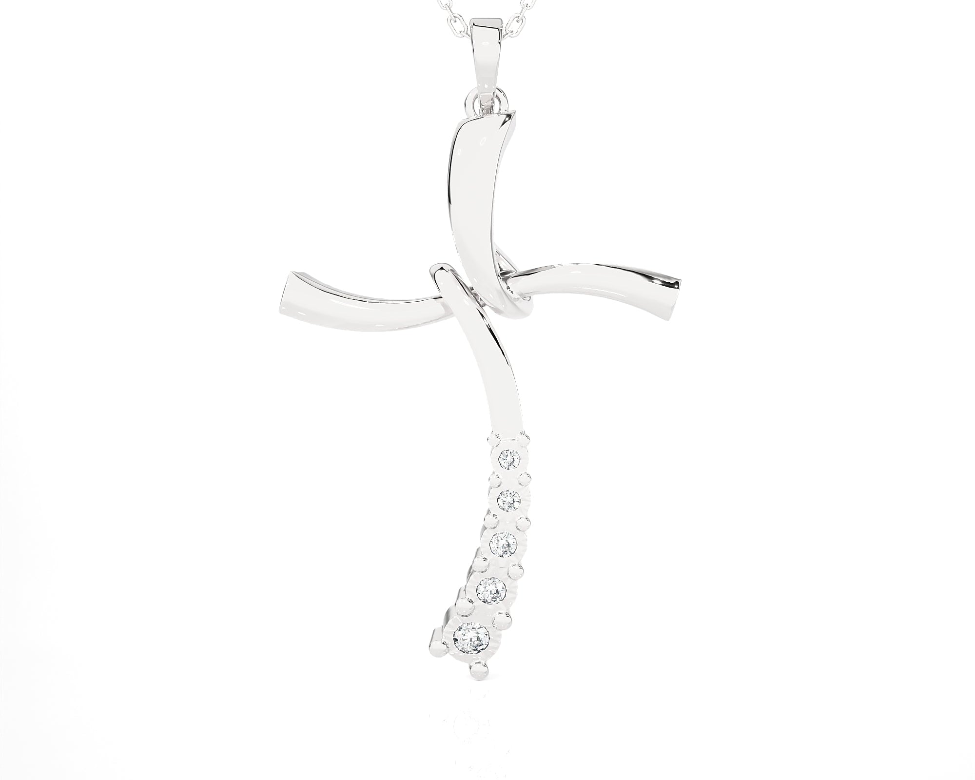1/10 ctw Round Lab Grown Diamond Cross Pendant