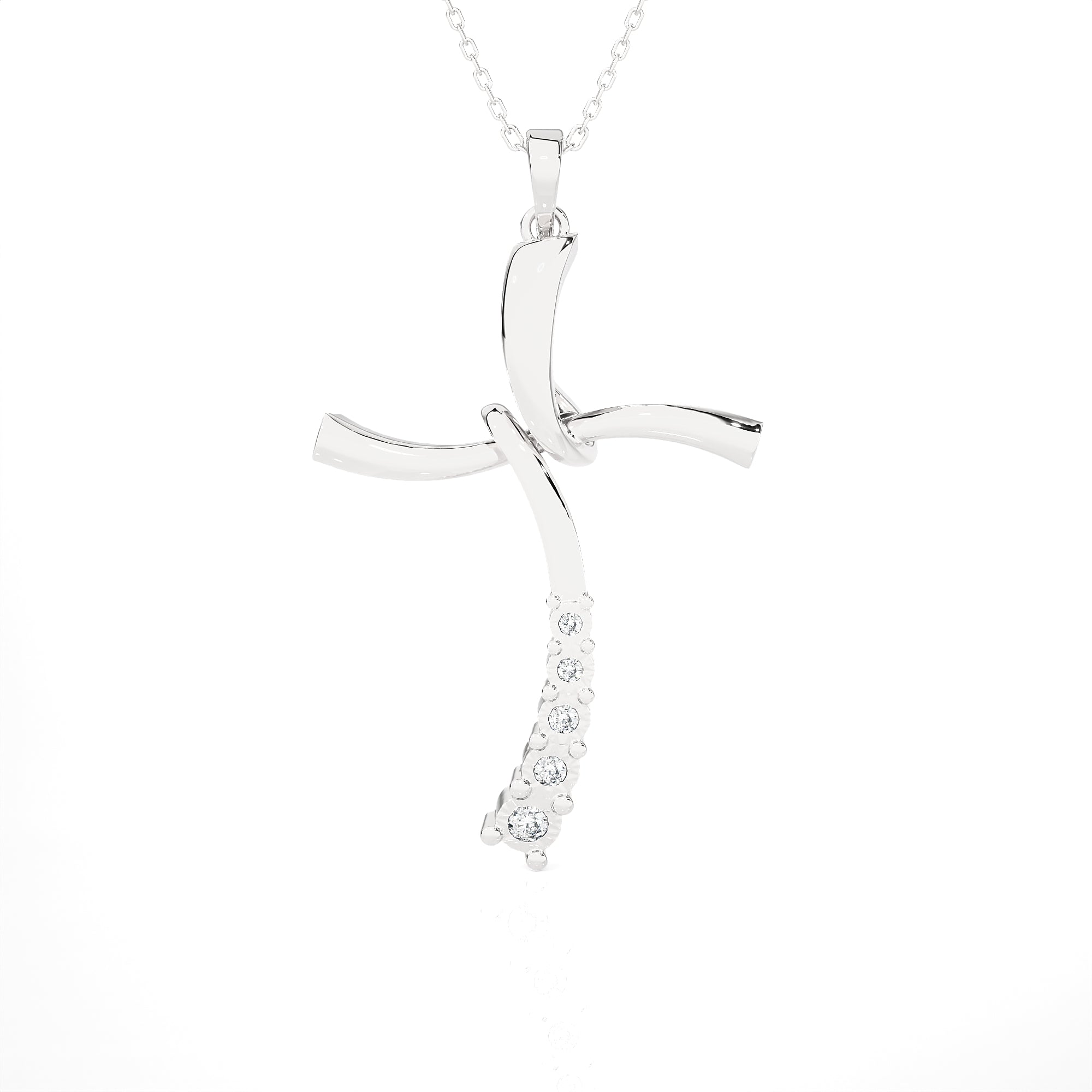 1/10 ctw Round Lab Grown Diamond Cross Pendant