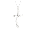 1/10 ctw Round Lab Grown Diamond Cross Pendant