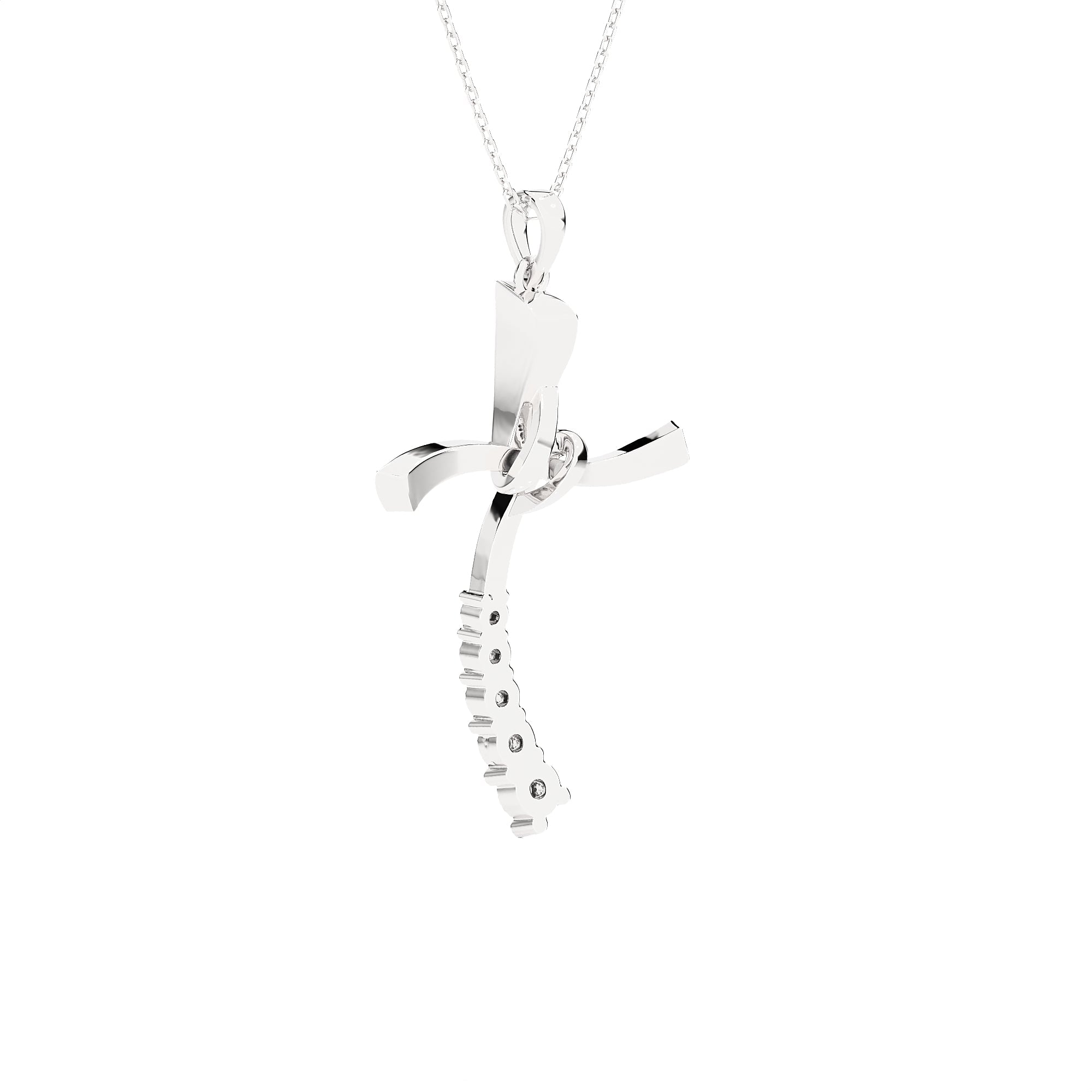 1/10 ctw Round Lab Grown Diamond Cross Pendant