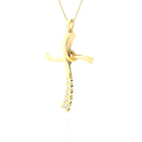 1/10 ctw Round Lab Grown Diamond Cross Pendant