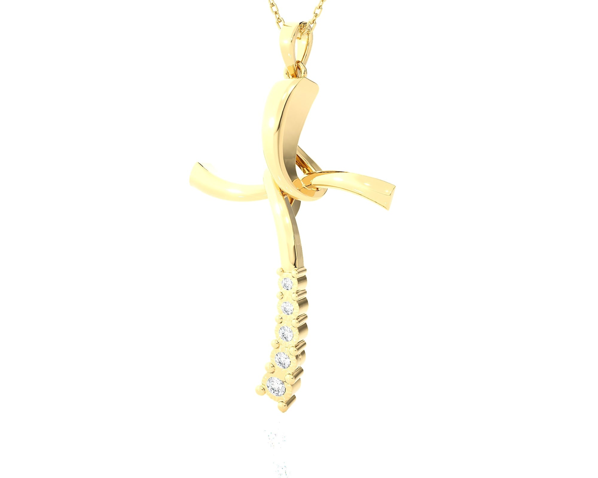 1/10 ctw Round Lab Grown Diamond Cross Pendant
