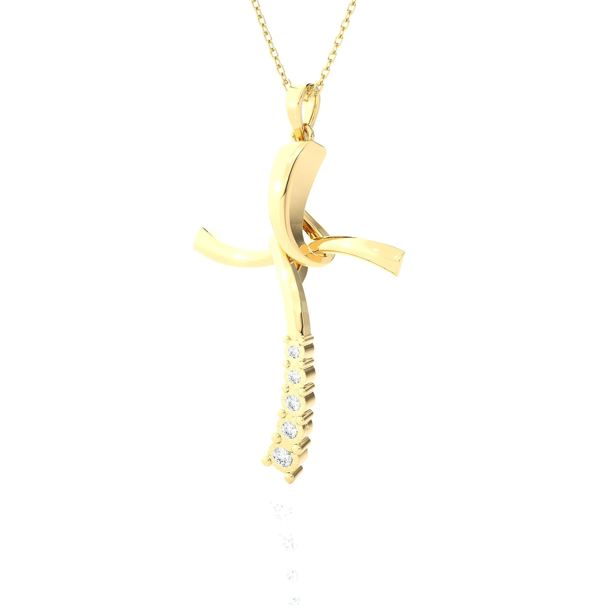 1/10 ctw Round Lab Grown Diamond Cross Pendant