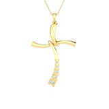 1/10 ctw Round Lab Grown Diamond Cross Pendant