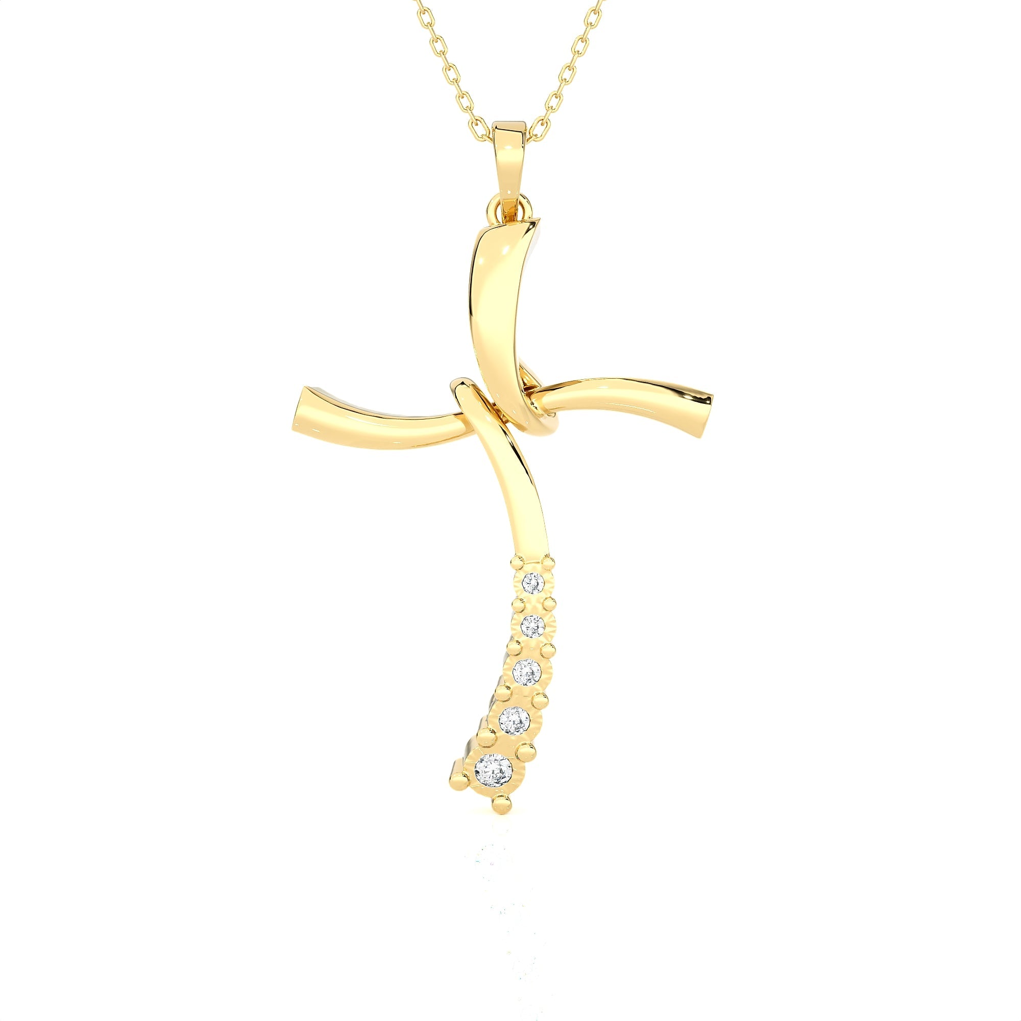 1/10 ctw Round Lab Grown Diamond Cross Pendant