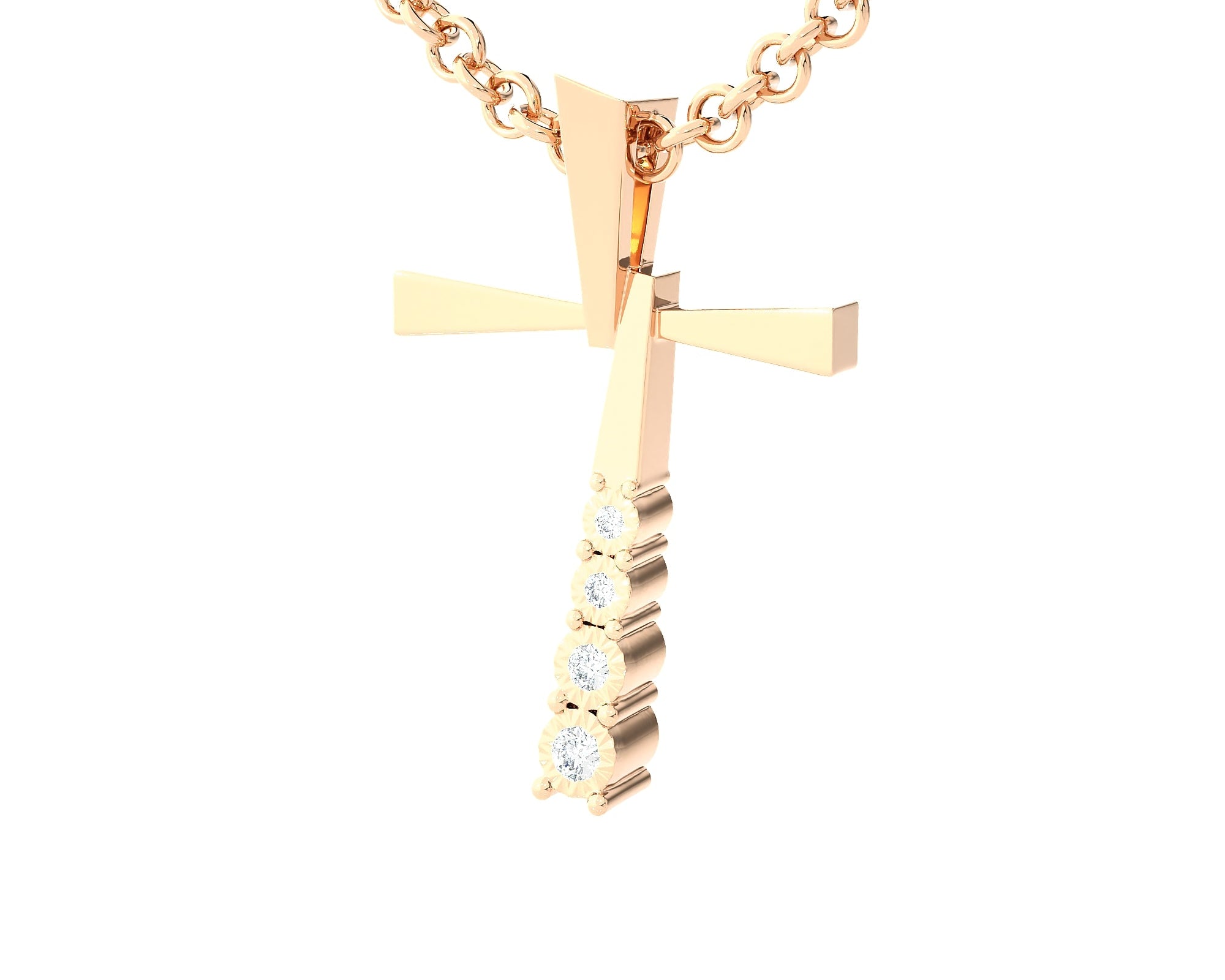 1/10 ctw Round Lab Grown Diamond Cross Pendant