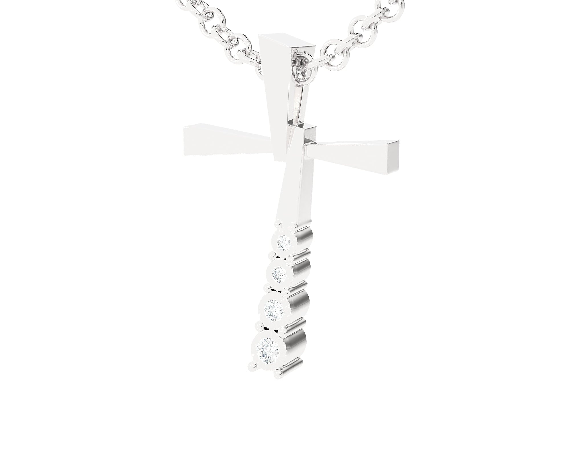 1/10 ctw Round Lab Grown Diamond Cross Pendant