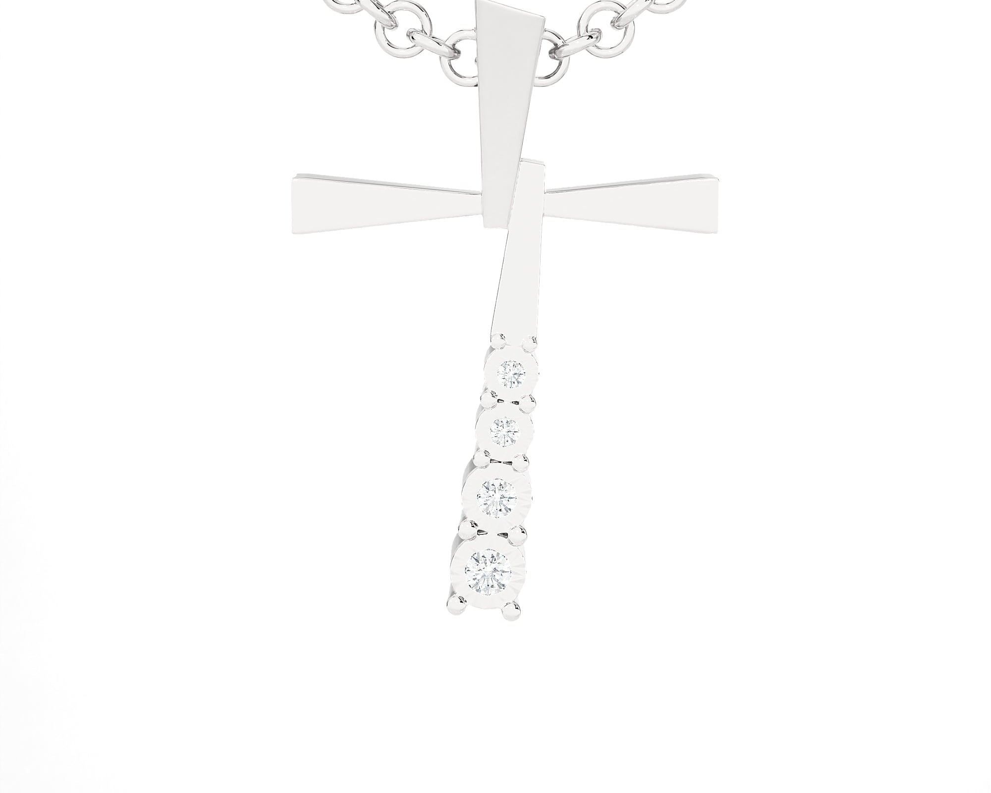 1/10 ctw Round Lab Grown Diamond Cross Pendant