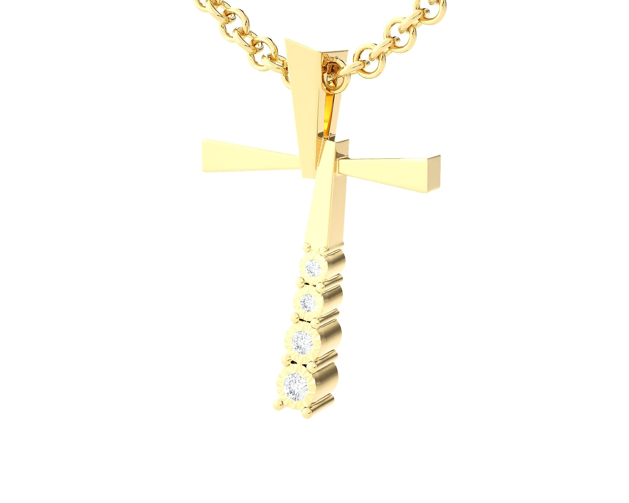 1/10 ctw Round Lab Grown Diamond Cross Pendant