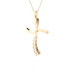 1/10 ctw Round Lab Grown Diamond Cross Pendant