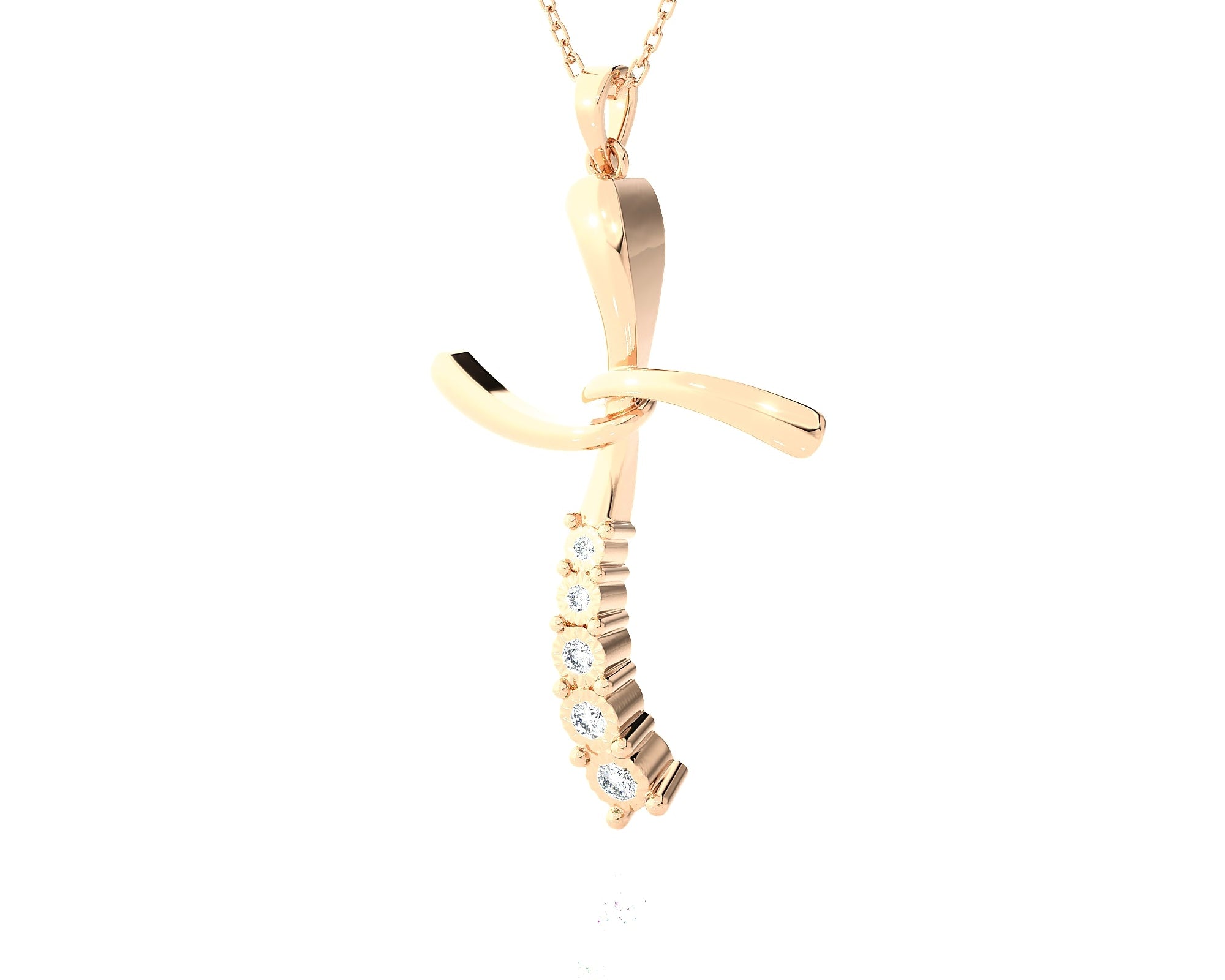 1/10 ctw Round Lab Grown Diamond Cross Pendant