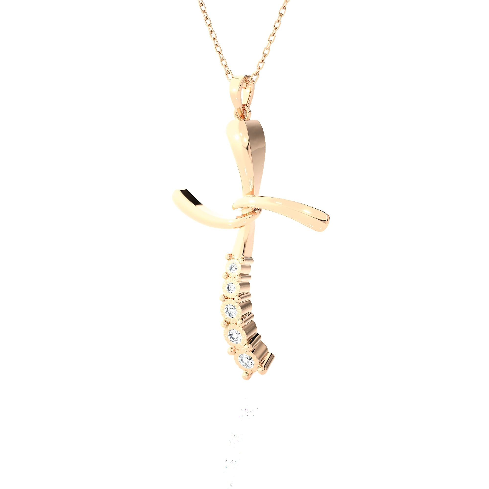 1/10 ctw Round Lab Grown Diamond Cross Pendant