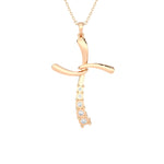 1/10 ctw Round Lab Grown Diamond Cross Pendant