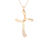1/10 ctw Round Lab Grown Diamond Cross Pendant
