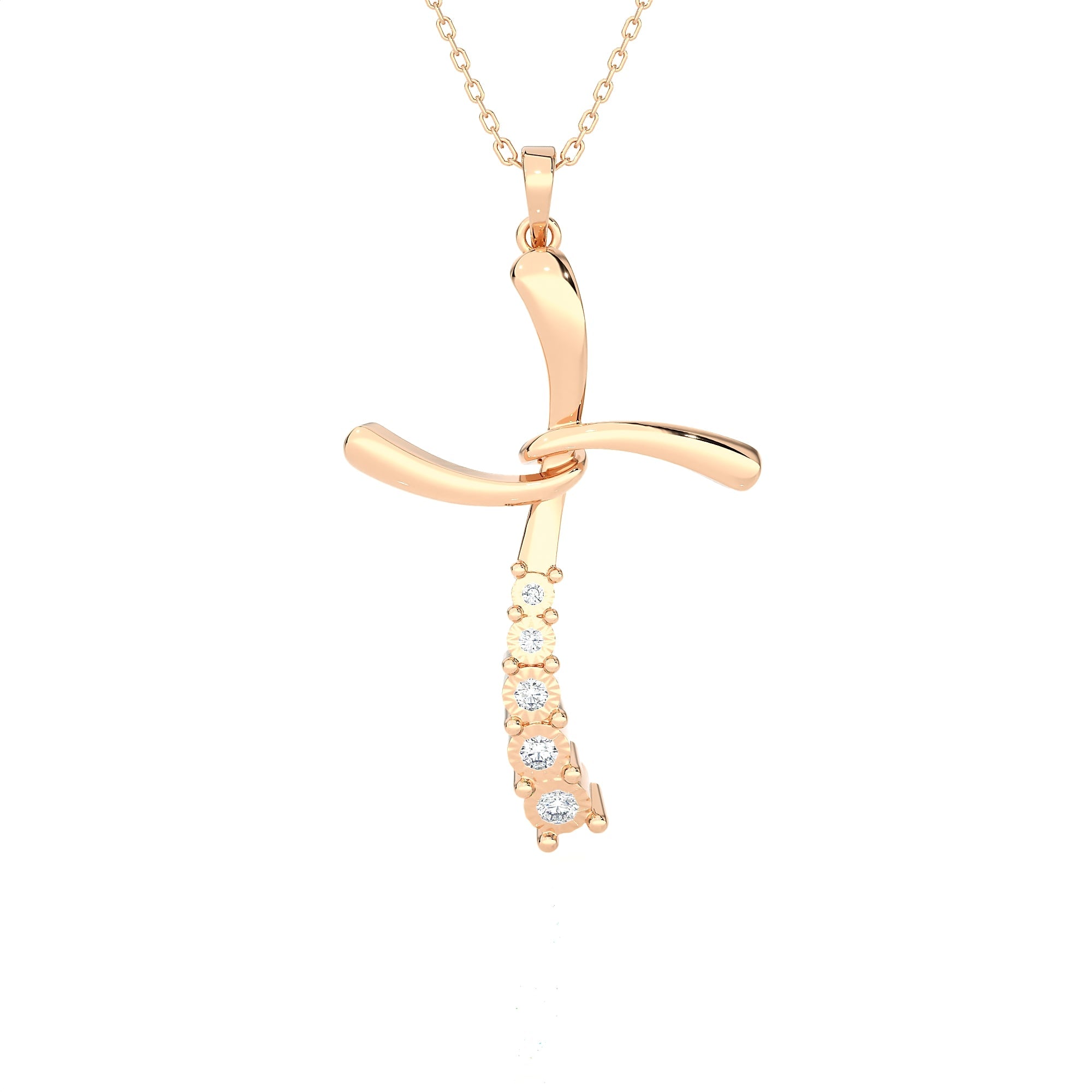 1/10 ctw Round Lab Grown Diamond Cross Pendant