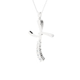 1/10 ctw Round Lab Grown Diamond Cross Pendant