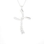 1/10 ctw Round Lab Grown Diamond Cross Pendant