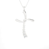 1/10 ctw Round Lab Grown Diamond Cross Pendant