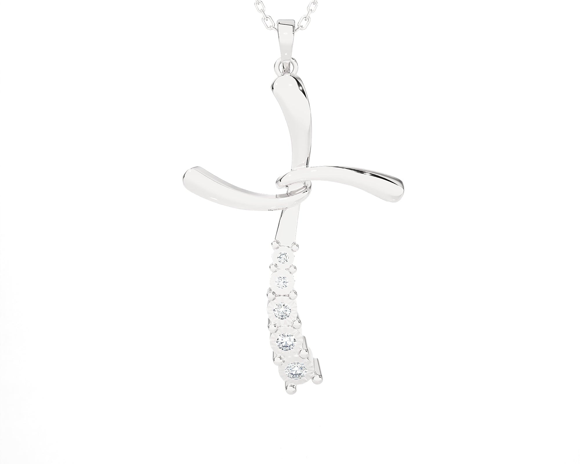 1/10 ctw Round Lab Grown Diamond Cross Pendant