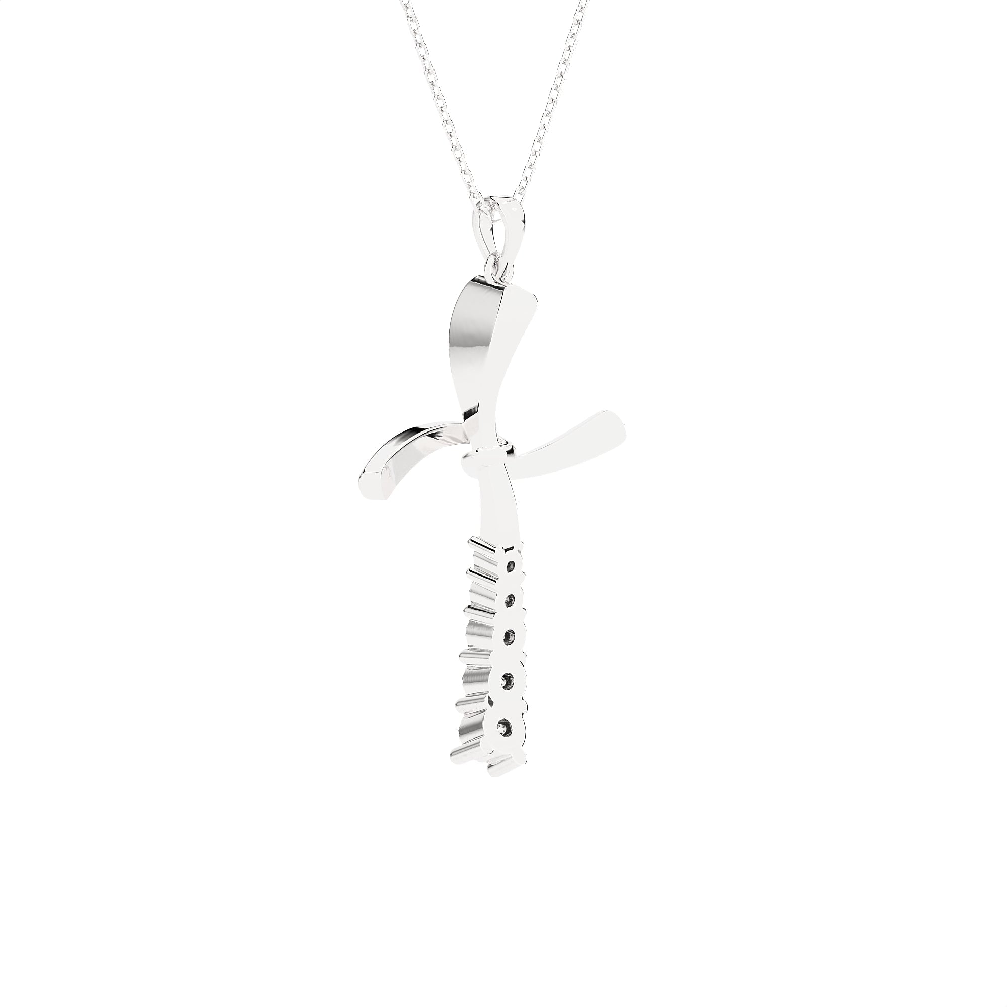 1/10 ctw Round Lab Grown Diamond Cross Pendant