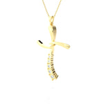 1/10 ctw Round Lab Grown Diamond Cross Pendant