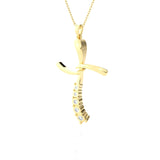 1/10 ctw Round Lab Grown Diamond Cross Pendant