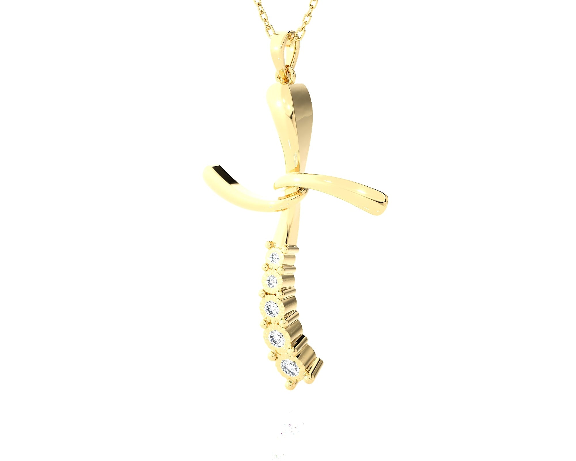 1/10 ctw Round Lab Grown Diamond Cross Pendant