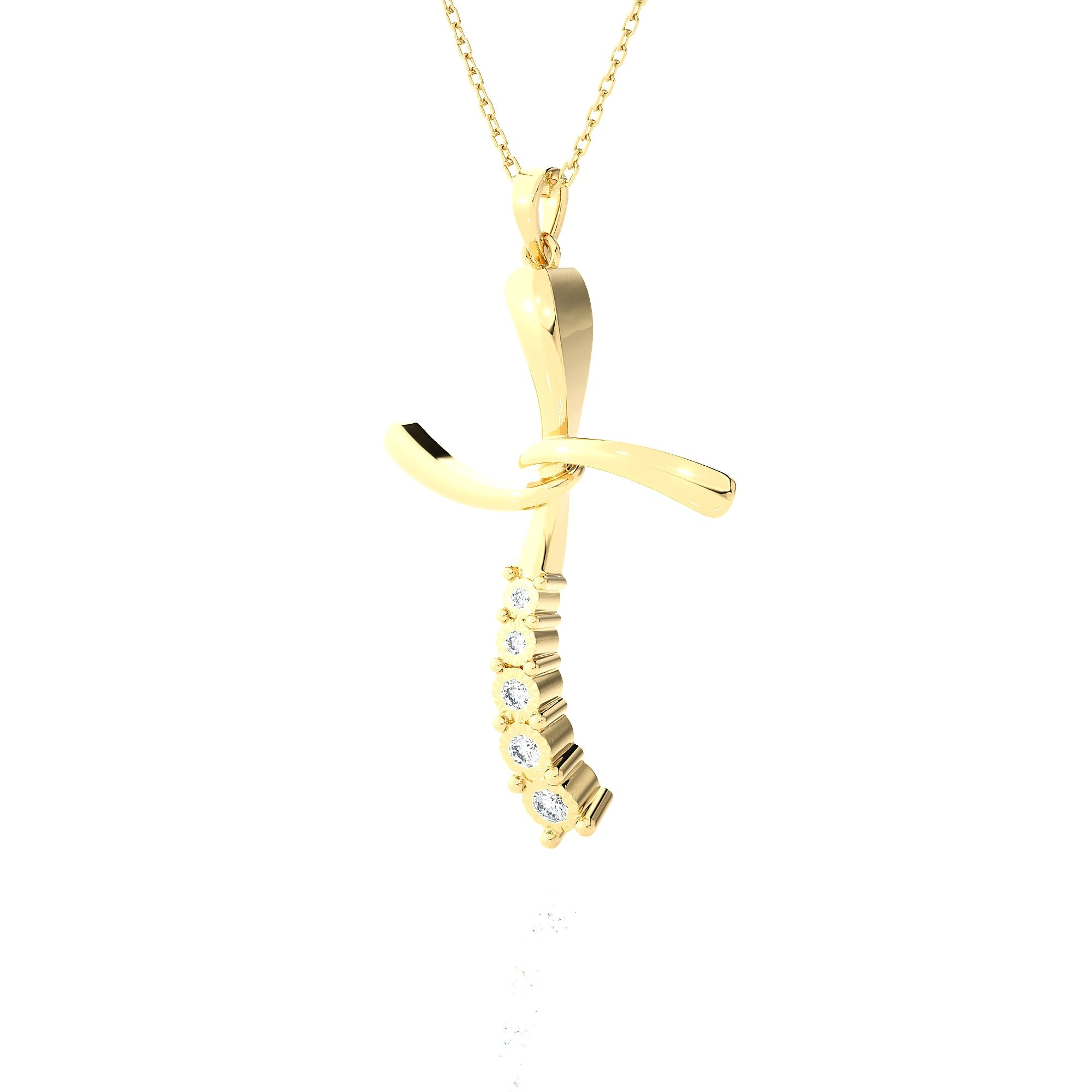 1/10 ctw Round Lab Grown Diamond Cross Pendant