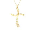 1/10 ctw Round Lab Grown Diamond Cross Pendant