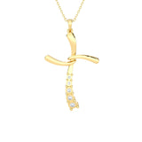 1/10 ctw Round Lab Grown Diamond Cross Pendant