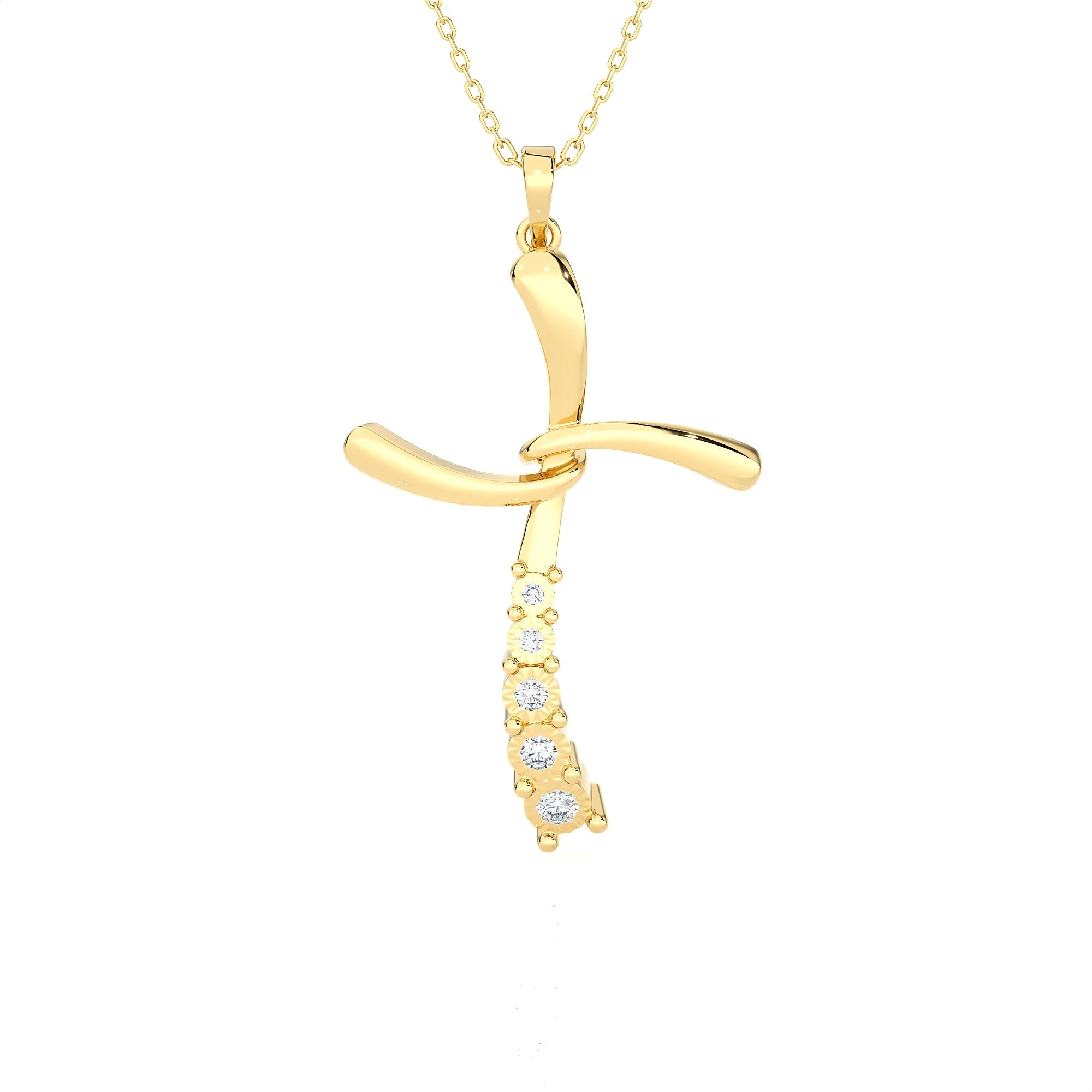 1/10 ctw Round Lab Grown Diamond Cross Pendant