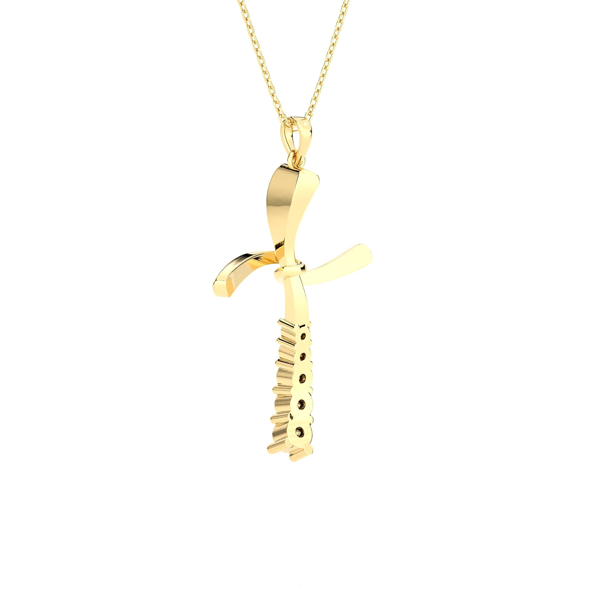 1/10 ctw Round Lab Grown Diamond Cross Pendant