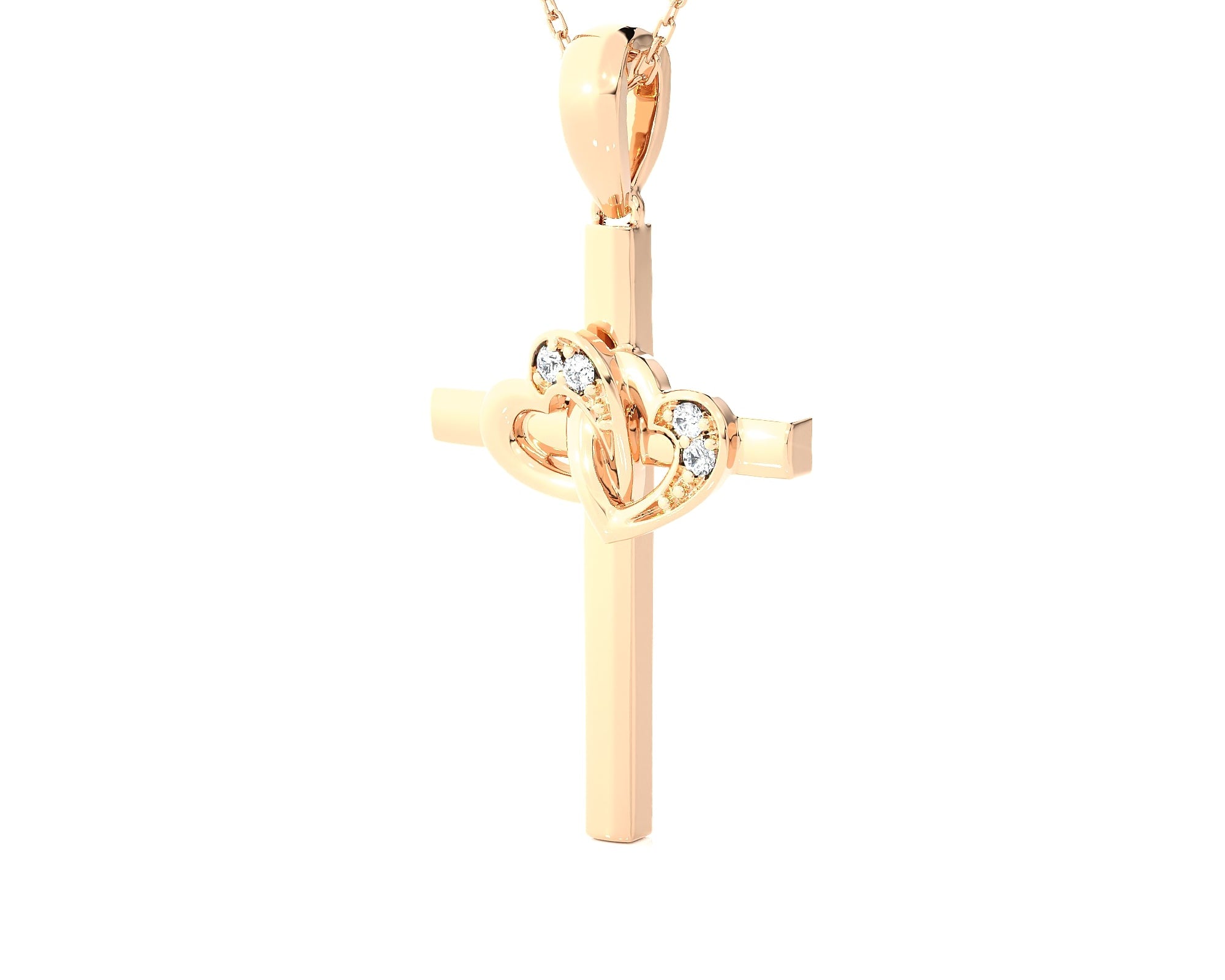 1/20 ctw Round Lab Grown Diamond Cross Pendant