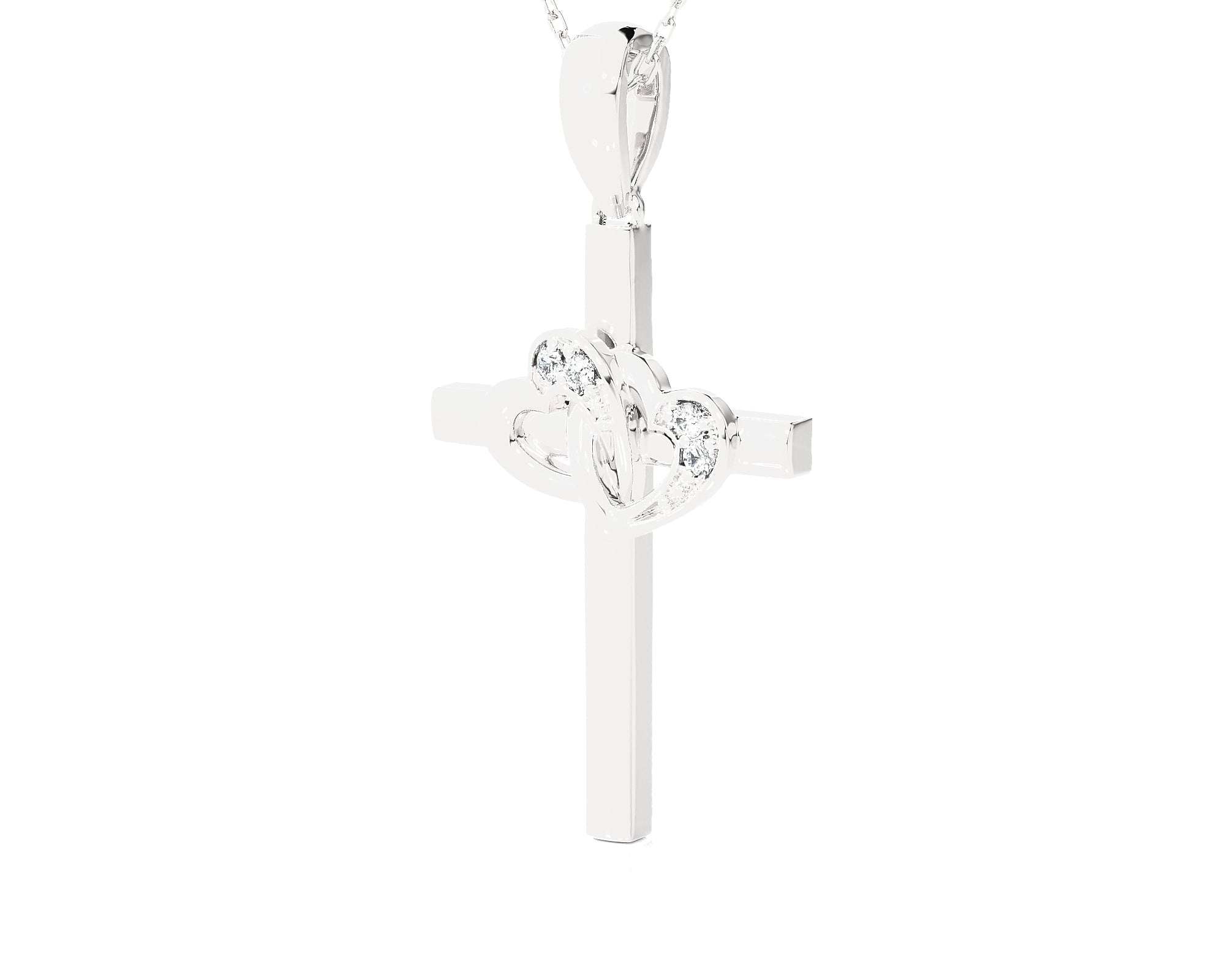 1/20 ctw Round Lab Grown Diamond Cross Pendant