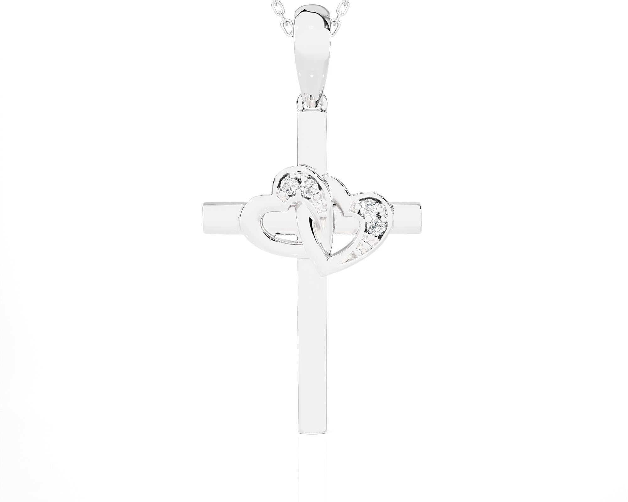1/20 ctw Round Lab Grown Diamond Cross Pendant