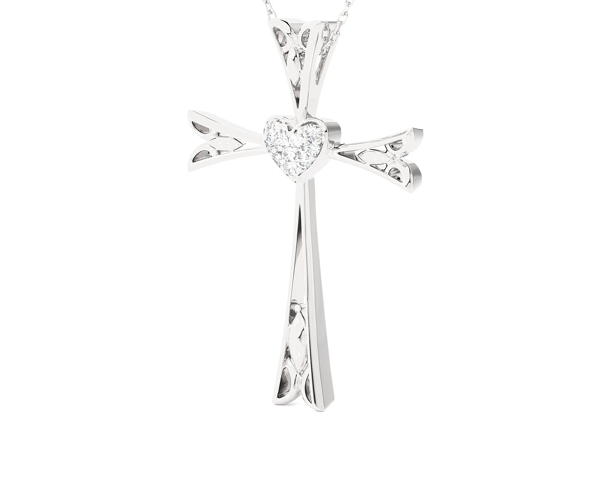 1/10 ctw Round Lab Grown Diamond Cross Pendant
