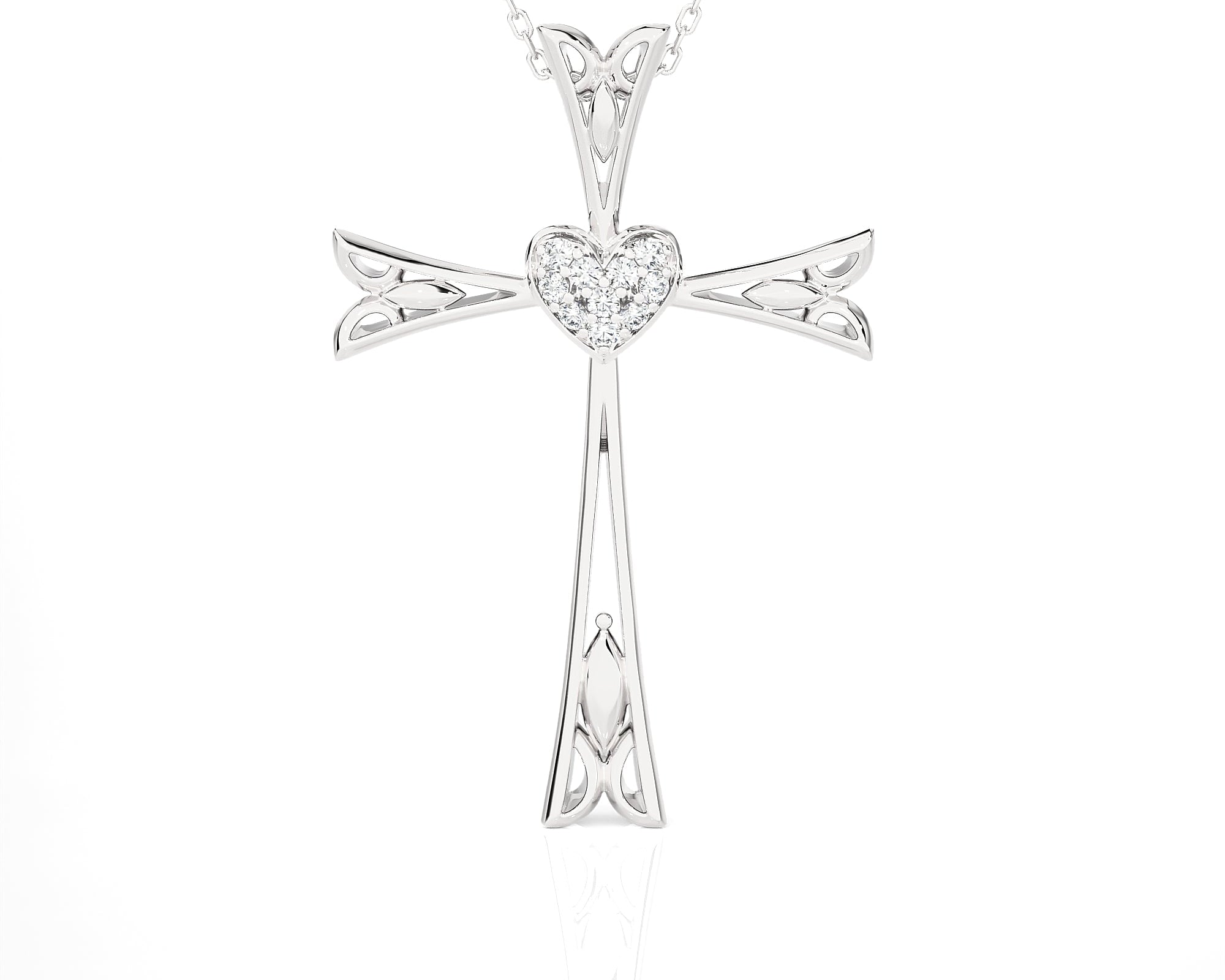 1/10 ctw Round Lab Grown Diamond Cross Pendant