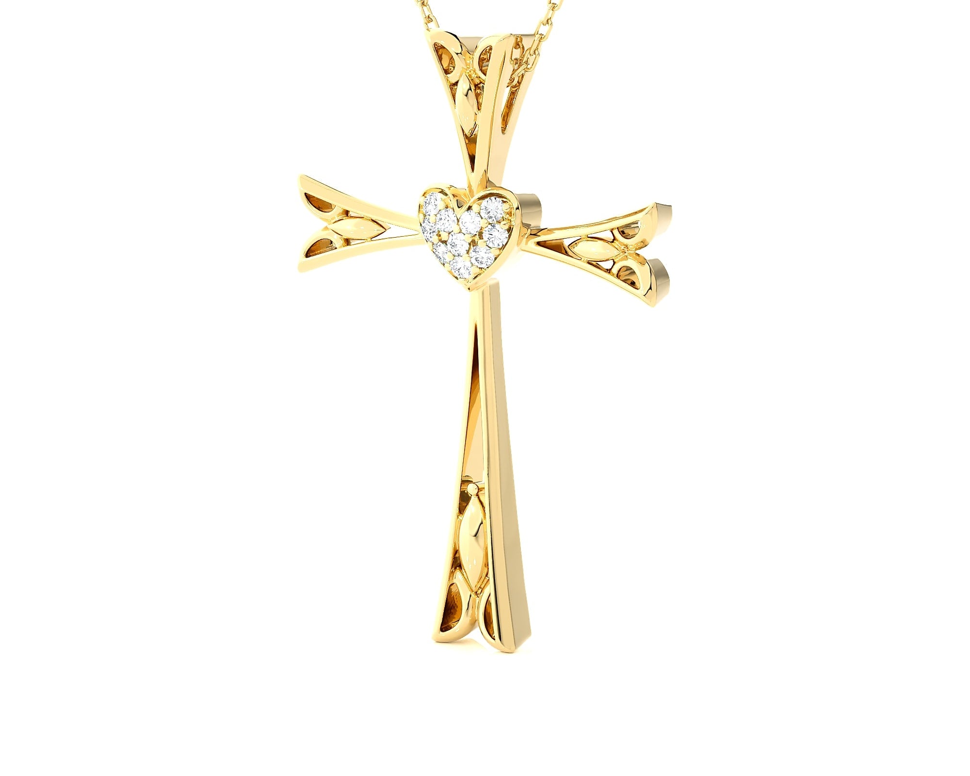 1/10 ctw Round Lab Grown Diamond Cross Pendant