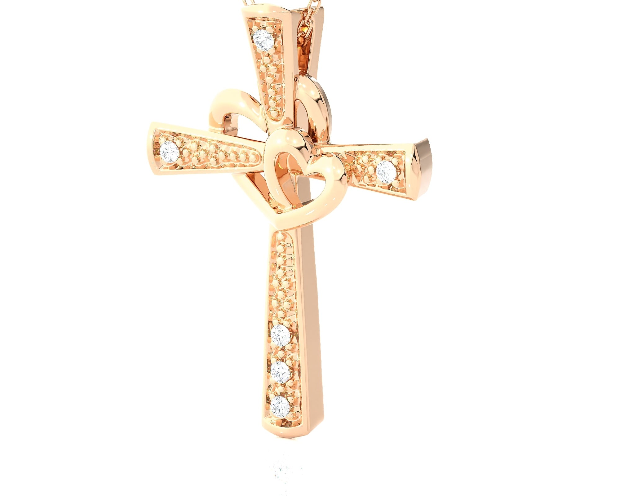 1/20 ctw Round Lab Grown Diamond Cross Pendant