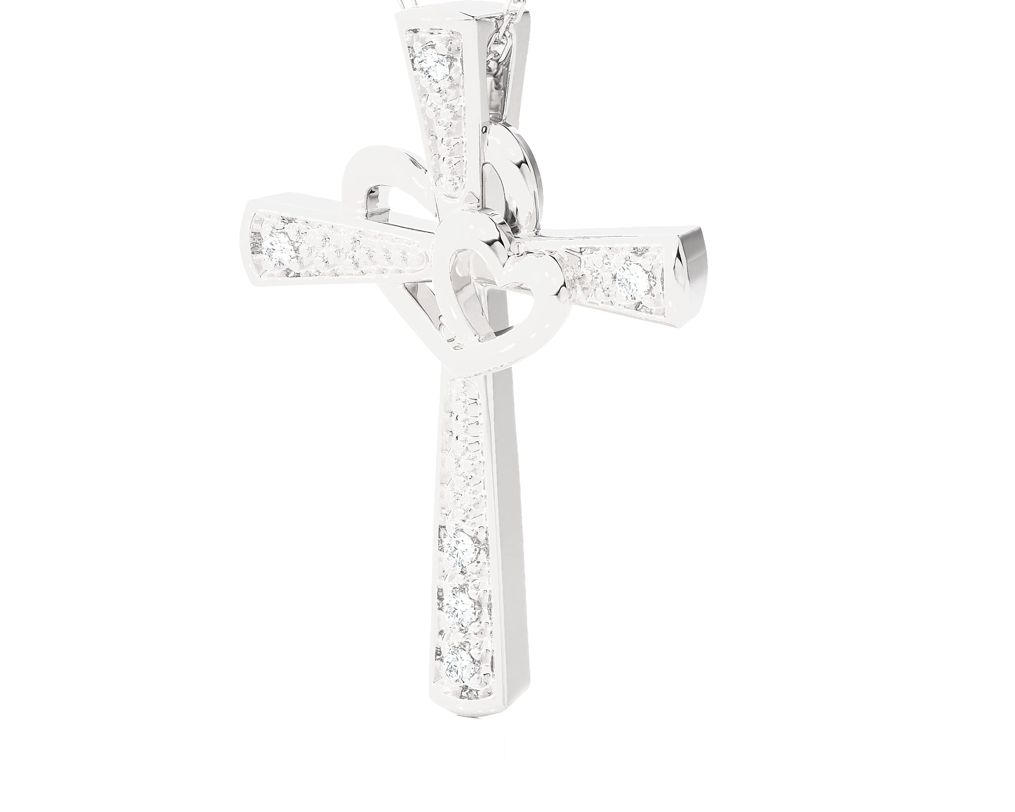 1/20 ctw Round Lab Grown Diamond Cross Pendant