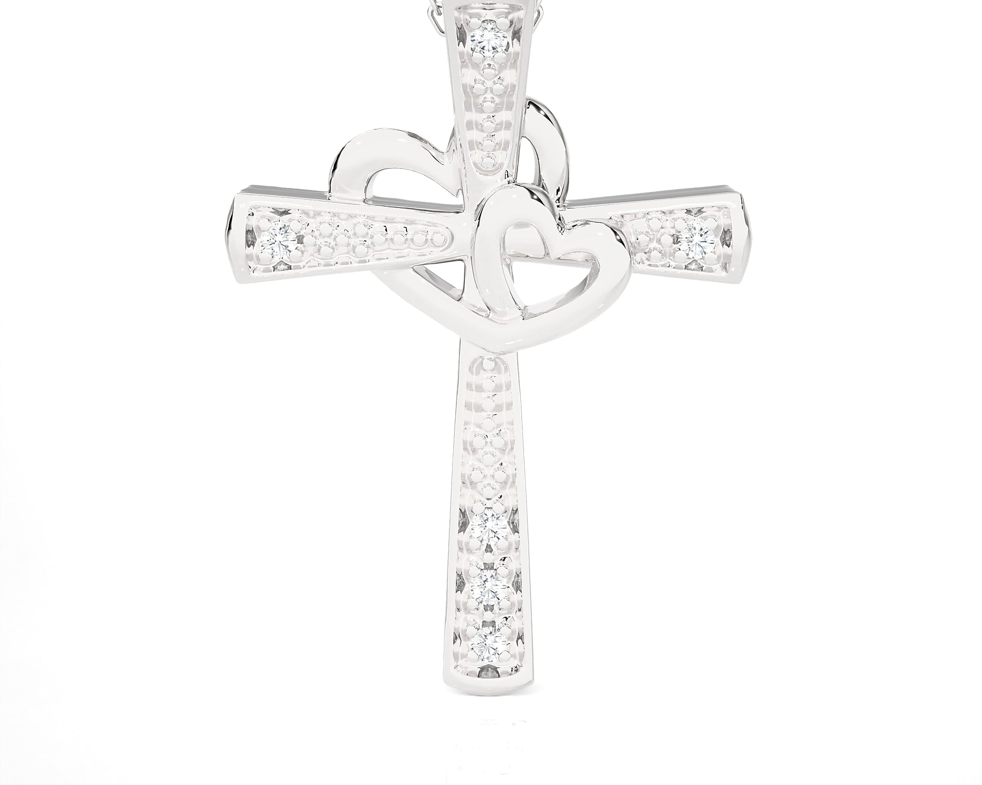 1/20 ctw Round Lab Grown Diamond Cross Pendant