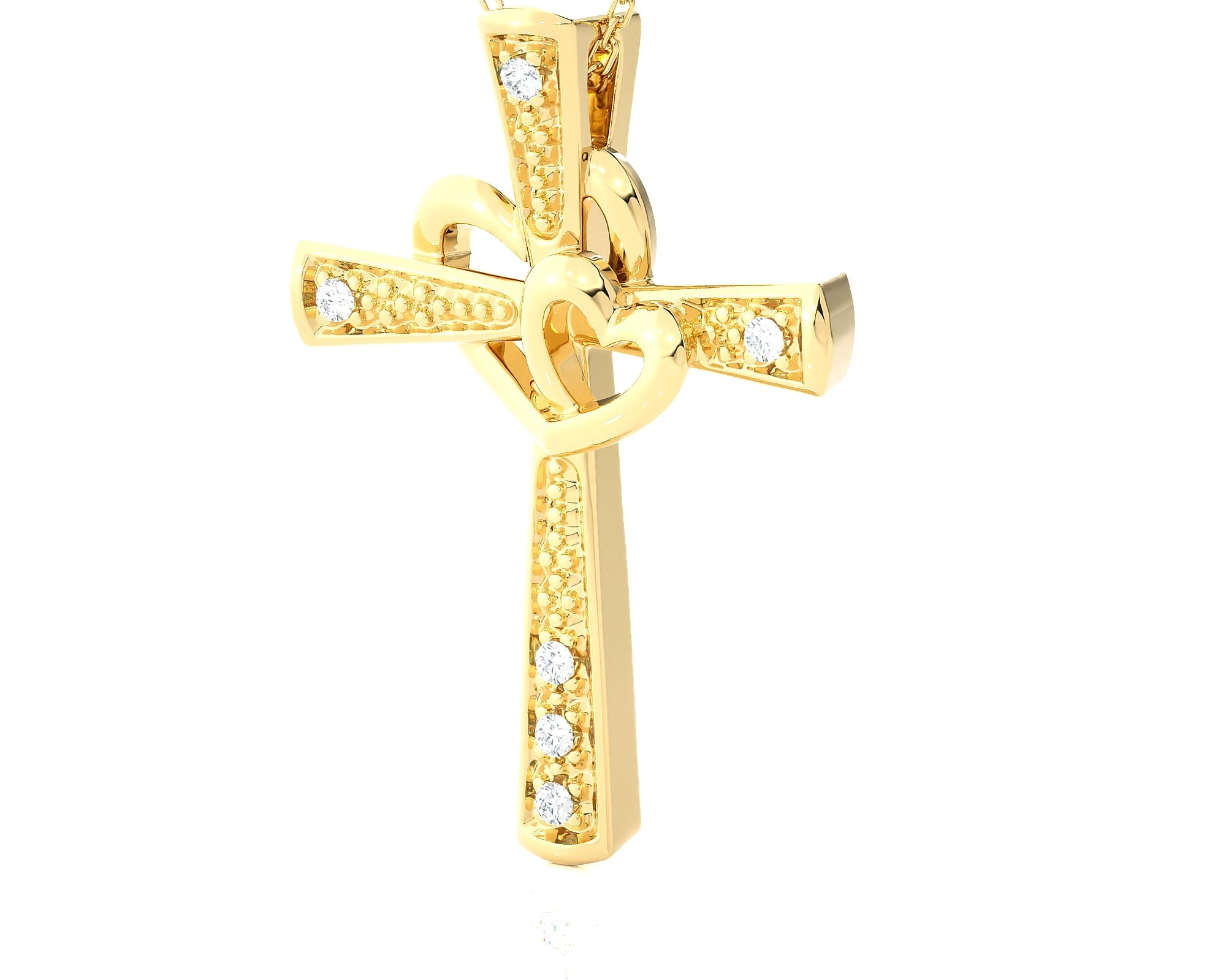 1/20 ctw Round Lab Grown Diamond Cross Pendant