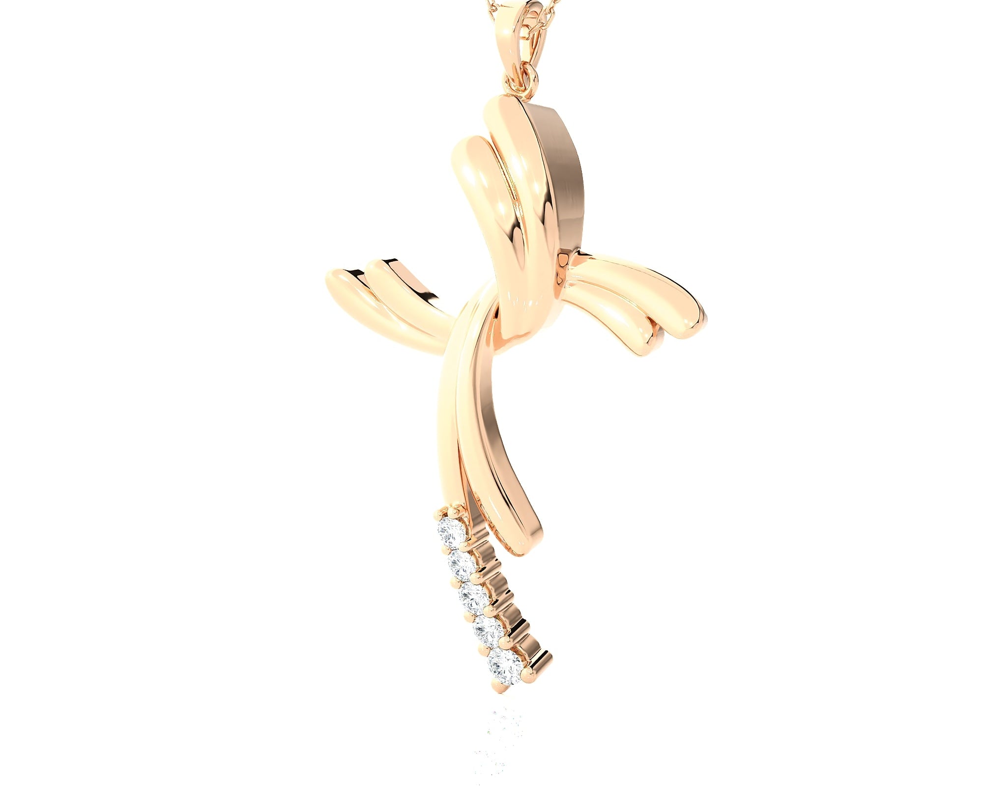 1/6 ctw Round Lab Grown Diamond Cross Pendant