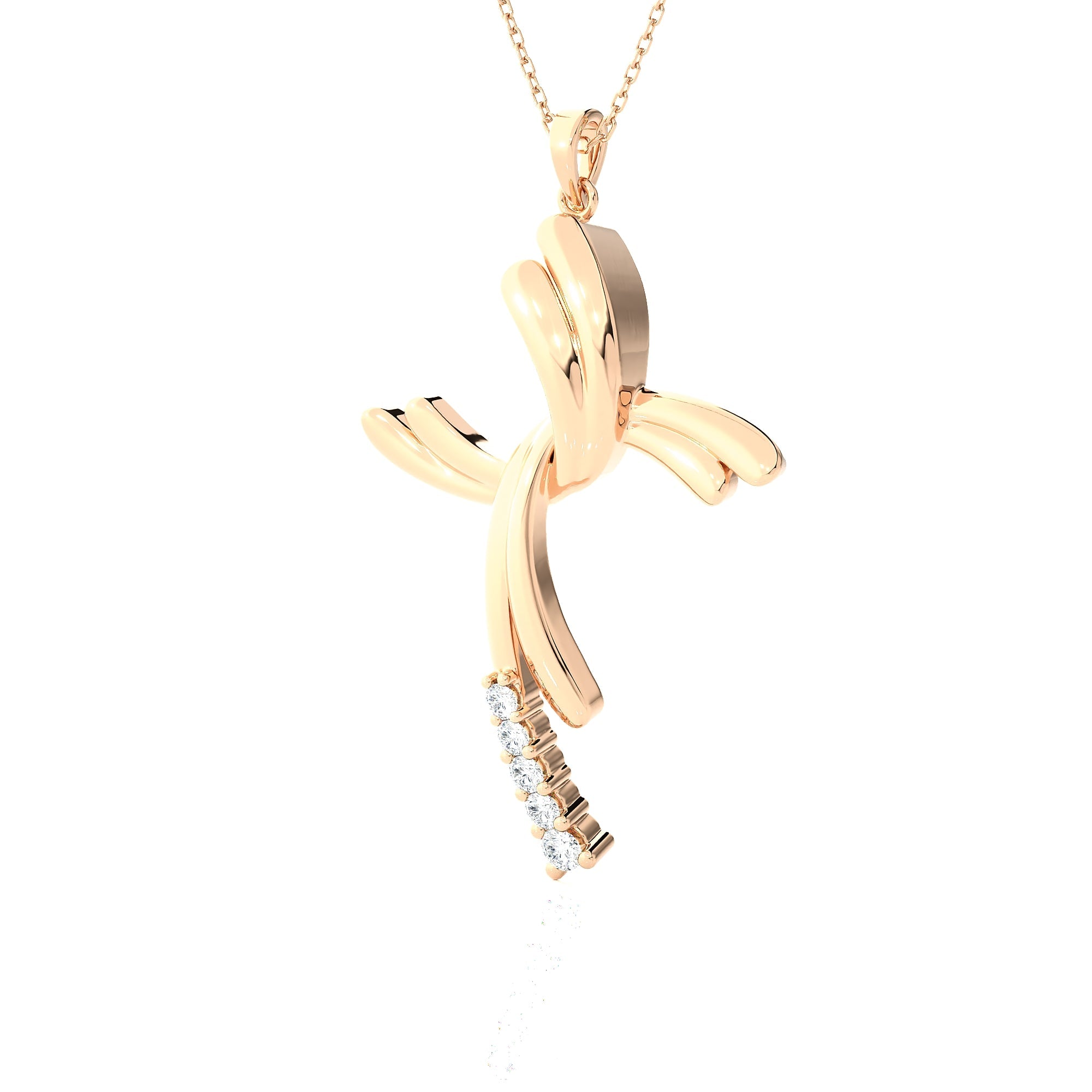 1/6 ctw Round Lab Grown Diamond Cross Pendant