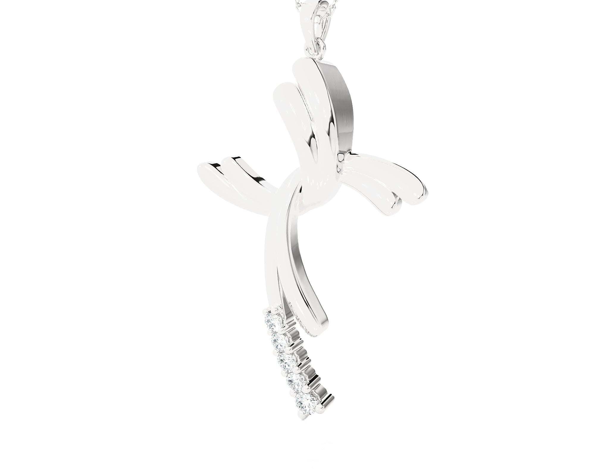 1/6 ctw Round Lab Grown Diamond Cross Pendant