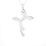 1/6 ctw Round Lab Grown Diamond Cross Pendant