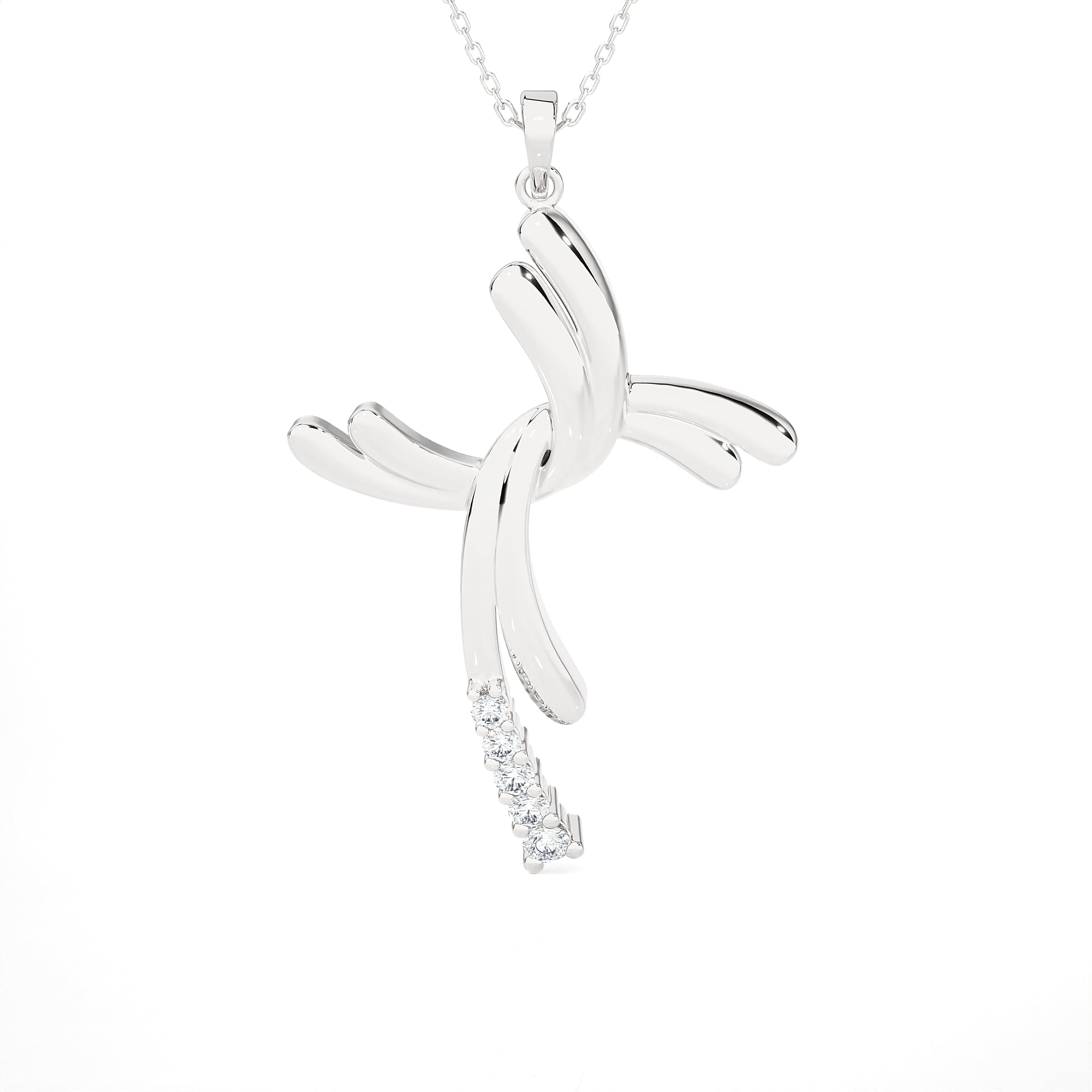 1/6 ctw Round Lab Grown Diamond Cross Pendant