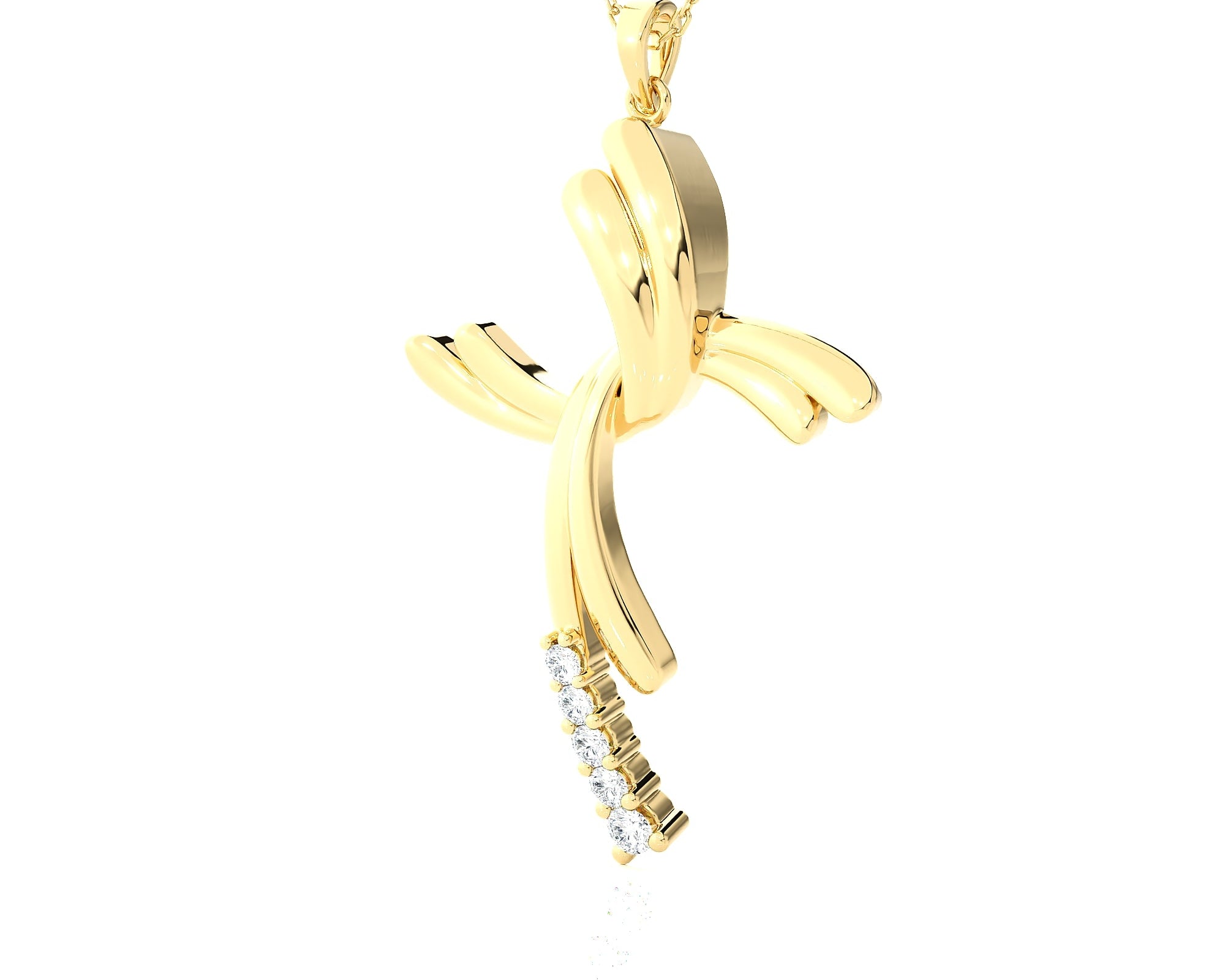 1/6 ctw Round Lab Grown Diamond Cross Pendant