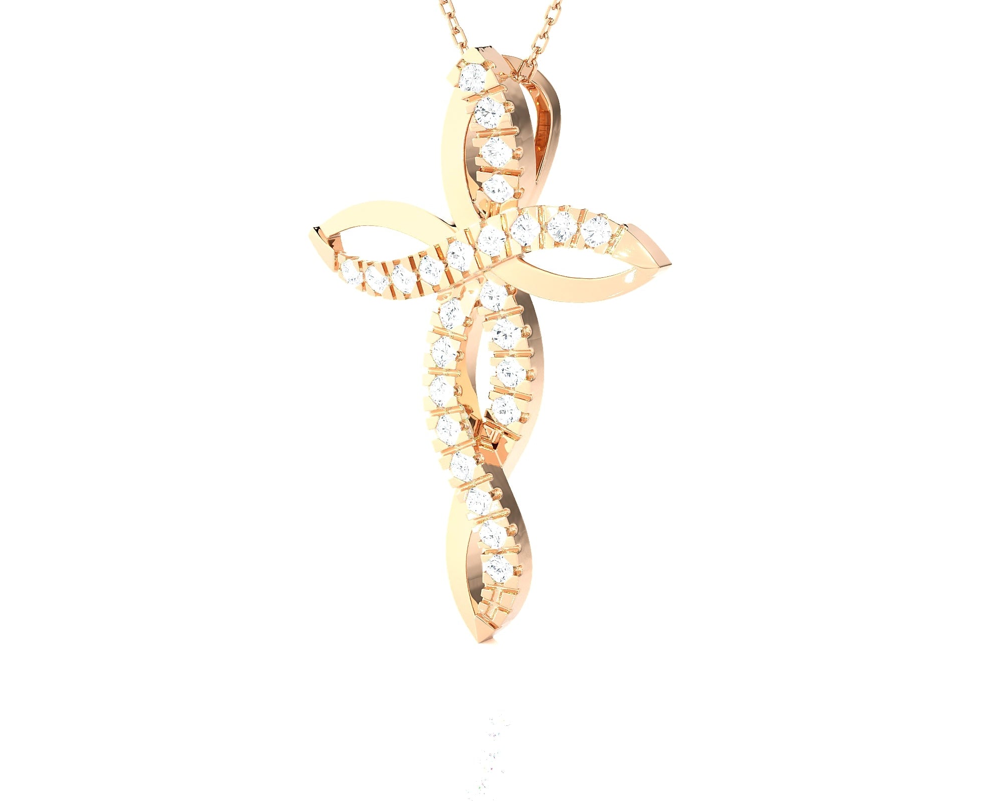 1/2 ctw Round Lab Grown Diamond Cross Pendant